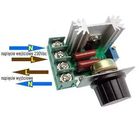 Moduł regulator MOCY AC 230V 2000W - potencjometr na przewodzie 20cm - maksymalnie 2kW
