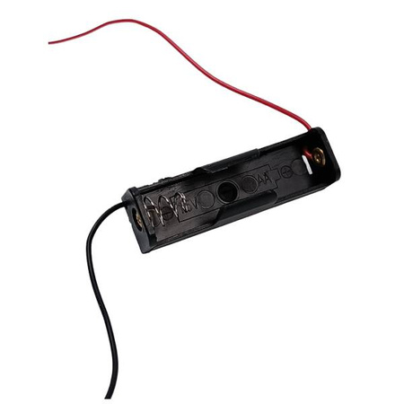 Koszyk na baterie 1xAA (R6 1.5V) - koszyczek kostka z przewodami