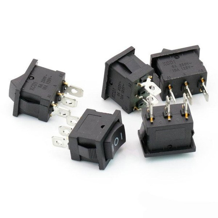 Przełącznik kołyskowy KCD1 20x15 - przełącznik ON/OFF/ON - 230V - 3 PIN