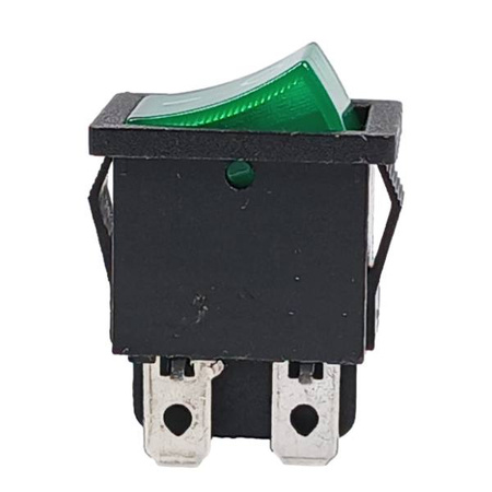 KCD1-4 bistable rocker switch - green - 15x21mm - ON/OFF switch 250V - 4PIN