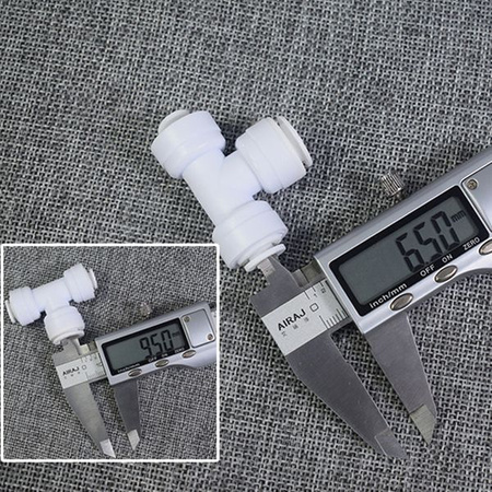 Trójnik - Szybkozłącze do wody - wtyk 2x 1/4" 6.5mm wtyk 1x1/2" 9.5mm - łącznik na wężyk
