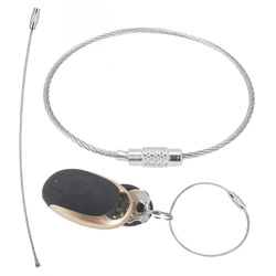 Keychain - Silver - Pendant - Twisted Steel Keychain - 15cm
