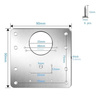 Hinge repair plate 90x90mm - sheet metal 0.7mm - furniture hinge repair