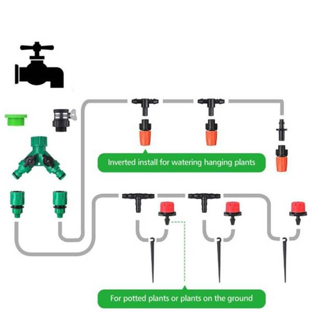 Single adjustable nozzle - sprinkler - dripper for plant irrigation system