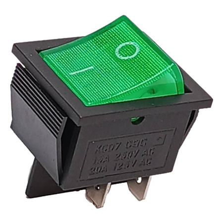 KCD7 rocker switch - green - ON/OFF switch - 230V - 4 PIN