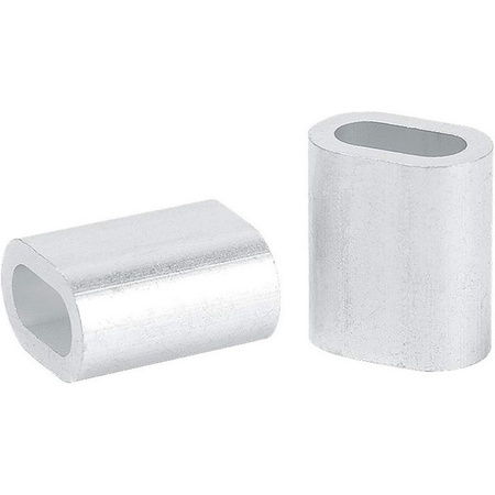 Zacisk linki stalowej -na linkę 2mm - 10szt - owalna tuleja aluminiowa 