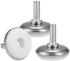 Adjustable furniture foot - M8 37x13mm - silver - furniture leg with joint