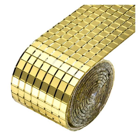 Mozaika szklana złota - rolka 100x4cm 1mm - naklejka mozaikowa 3D samoprzylepna