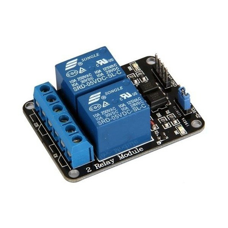 Moduł przekaźnika 2-kanały - 5V - 10A/250V - z optoizolacją - Arduino