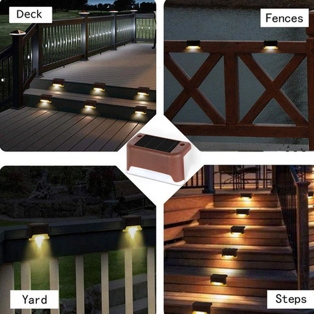 Lampka LED solarna - czarna - na schody balustrade - zewnętrzne światło