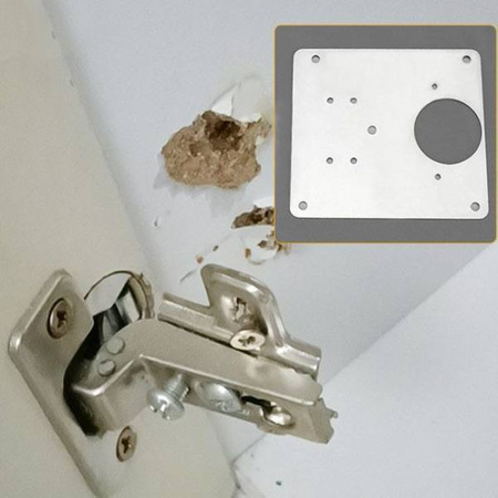 Płytka Naprawcza Do Szafki - 90x90mm - Blaszka 0,6mm - Naprawa Zawiasów 