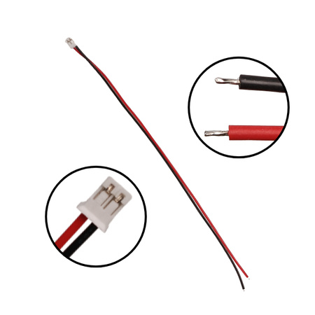 Kabel żeński z gniazdem Micro-JST-2.0 2PIN - raster 2.00mm - 20cm