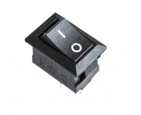 Przełącznik klawiszowy XL601 - 15x10mm - pojedynczy - ON/OFF - czarny - 10szt.