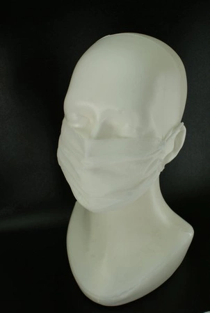 Maseczka jednorazowa z włókniny biała 2-warstwowa - ochronna na twarz