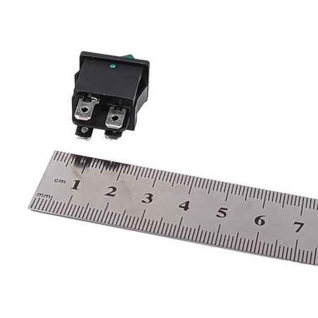 KCD1-4 bistable rocker switch - green - 15x21mm - ON/OFF switch 250V - 4PIN