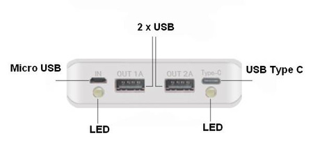 Obudowa na powerbank W8 DIY - 8x18650 - 20000mAh - Type-C- USB- microUSB