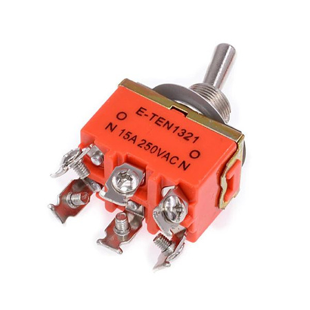 Przełącznik dźwigniowy - E-TEN1321 - 15A - 250V - 2-pozycyjny - 6 pin