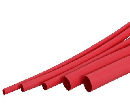 Rurka Termokurczliwa Ø2,5mm 1mb - czerwona - elastyczna - silikonowa