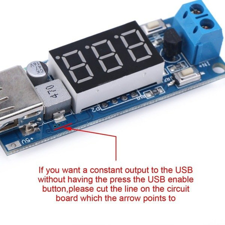 Zasilacz USB 5V 2A - przetwornica 6-35V na 5V z woltomierzem i nastawami prądu